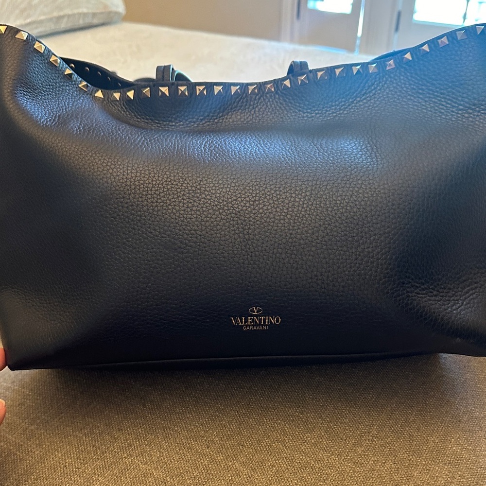 Valentino Garavani Black Studded Shoulder Bag